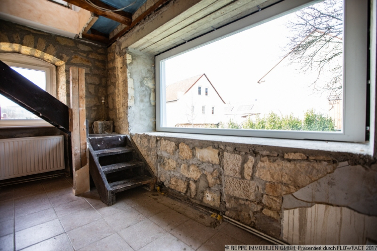 Panoramafenster im Rohbau