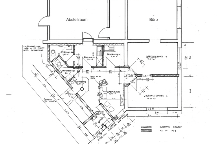 Zeichnung Praxis mit Erweiterung
